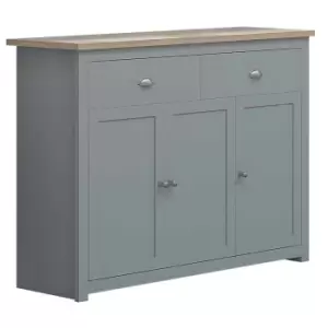 Traditional Grey Large 3 Door 2 Drawer Sideboard, Grey