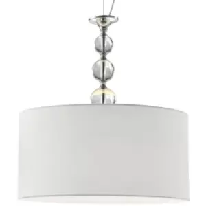 Zumaline Rea Cylindrical Pendant Ceiling Light, White, 1x E27