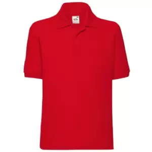 Fruit Of The Loom Childrens/Kids Unisex 65/35 Pique Polo Shirt (9-11) (Red)