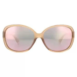Fashion Pink Rose Gold Mirror Polarised Sunglasses