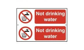 ASEC Not Drinking Water 200mm x 300mm PVC Self Adhesive Sign
