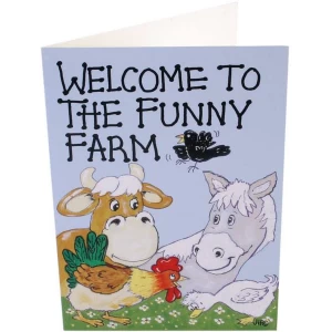 Pack of 6 Welcome To The Funny Farm Smiley Cards