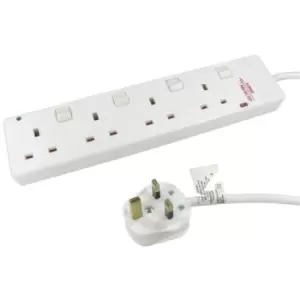 Cables Direct RB-10-4GANGSWD surge protector White 4 AC outlet(s) 10 m