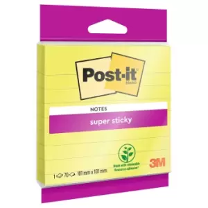 Post-It Super Sticky Large Lined Notes 101mm x 101mm - 70 Sheets, none