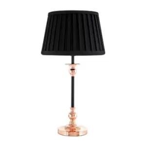 Black and Copper Contrast Stick Style Table Lamp