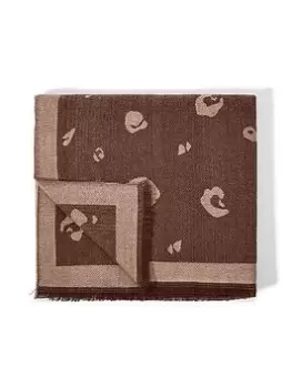 Katie Loxton Printed Blanket Scarf- Brown, Women