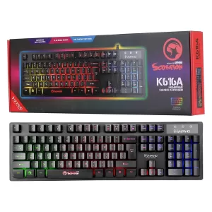 Marvo Scorpion K616A 3 Colour LED USB Gaming Keyboard UK Layout