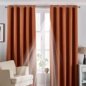 Riva Home Twilight Blackout Ringtop Eyelet Curtains (pair) Polyester Burnt Orange (168X229Cm)