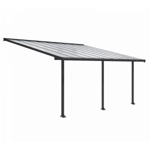 Palram Olympia Patio Cover 3m x 5.46m - Grey Clear