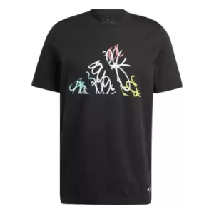 adidas All Blacks Graffiti T-Shirt 2023 Adults - Black