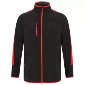 Finden And Hales Unisex Adults Micro Fleece Jacket (XL) (Black/Red)