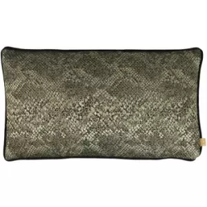 Kai Viper Snake Skin Print Piped Edge Cushion Cover, Bronze, 30 x 50 Cm