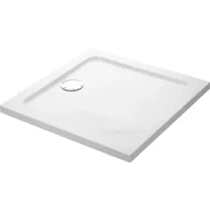 Mira Flight Low Square Shower Tray 1000 x 1000mm in White Acrylic Stone Resin