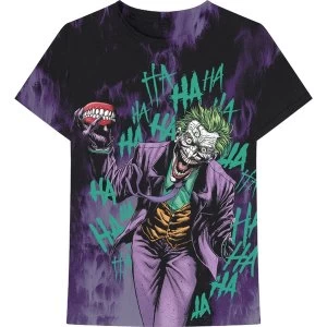 DC Comics - Joker All Over Faded Unisex Small T-Shirt - Black