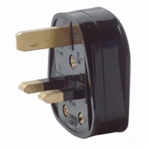 Zexum 13A Black Plastic Electrical Safety UK 3 Pin Plug Top
