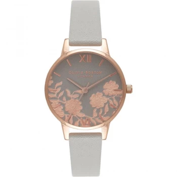 Lace Detail Rose Gold & Grey Watch