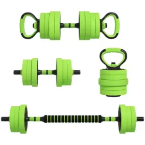 SPORTNOW 4-in-1 Adjustable Weight Dumbbells Set, Used as Barbell, Kettlebell, Push up Stand, Free Weights Set for Men and Women Home Gym Training, 20K