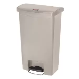 Rubbermaid SLIM JIM waste collector with pedal, capacity 50 l, WxHxD 456 x 719 x 292 mm, beige