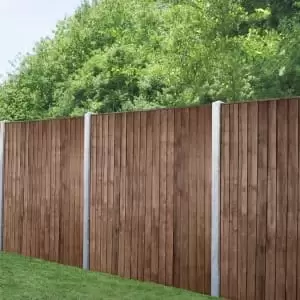 Forest Garden Brown Pressure Treated Closeboard Fence Panel - 1830 x 1850mm - 6 x 6ft - Pack of 4