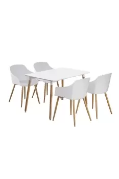 'Eden Halo' Dining Set with a Table and Set of 4 Chairs