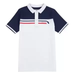 Ben Sherman Stripe Polo Shirt Junior Boys - White