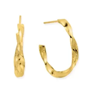 ChloBo Gold Plated Sun Twisted Hoop Earrings