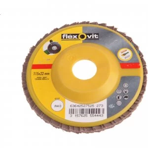 Flexovit Abrasive Flap Disc 115mm 80g