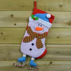 16' Plush Red Christmas Present Stocking - Snowman