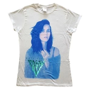 Katy Perry - Hologram Ladies Large T-Shirt - White