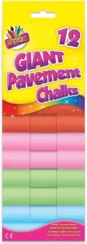 12 Giant Pavement Chalks Assorted Pack of 1