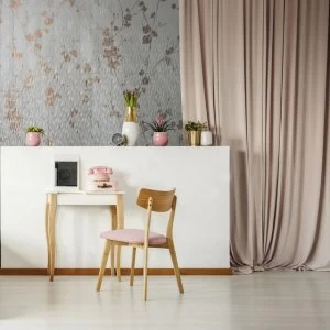 Sublime Rose Theia Metallic Floral Wallpaper - One size - grey