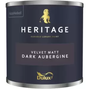 Dulux Heritage Velvet Matt Dark Aubergine Matt Emulsion Paint 125ml