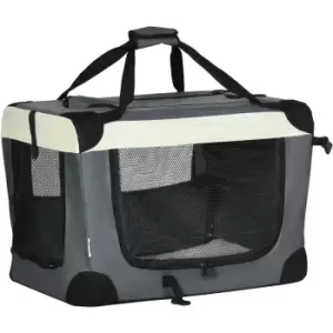 Pawhut - 60cm Foldable Pet Carrier w/ Cushion, for Mini Dogs and Cats - Grey