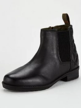 Barbour Girls Abigail Leather Chelsea Boots - Black, Size 10 Younger