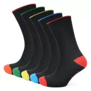 Tom Franks Mens Day Of The Week Socks (Pack Of 5) (UK 7-11) (Black/Multi)