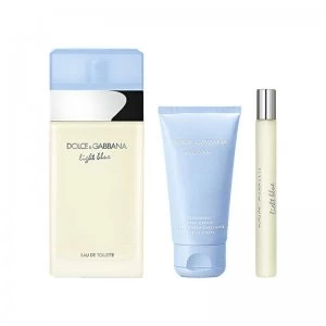 Dolce & Gabbana Light Blue Gift Set 100ml Eau de Toilette + 50ml Body Cream + 10ml Eau de Toilette