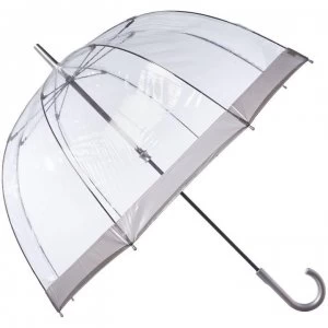 Fulton Birdcage umbrella with plain border - Silver