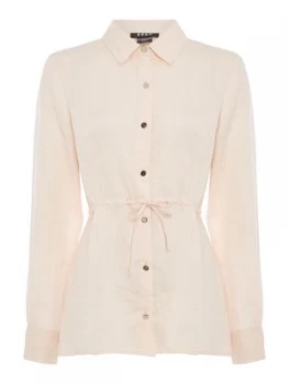 DKNY Button through blouse with tie waist Pink
