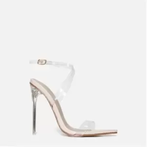 Missguided Clear Strap Pointed Toe Heeled Sandals - Nude