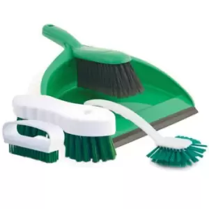 4 Piece Colour Coded Cleaning Set - Green