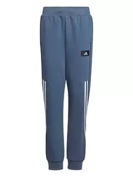 Adidas Future Icons Kids Boys 3 Stripe Jogging Bottoms, Dark Blue, Size 15-16 Years