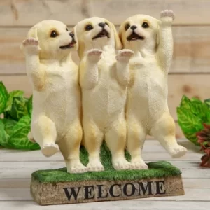 Best of Breed Three Labrador Puppies Welcome Ornament