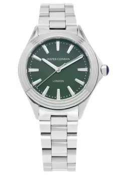 Ladies Jasper Conran London 32mm Watch with a Green Dial and a Silver Metal bracelet J1B1020101
