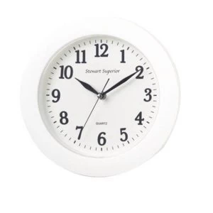 5 Star Facilities Wall Clock Glass Face 12 Hour Dial White
