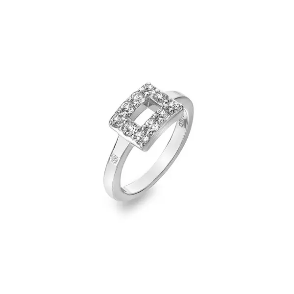 Hot Diamonds Sterling Silver White Topaz Echo Ring DR240/L Size: Size