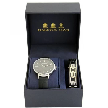 Agama Sport Black & Palladium Watch & Bangle Gift Set