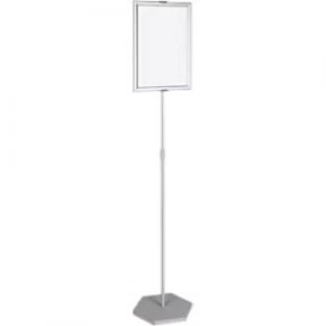 Bi-Office Freestanding Display Stand Curled Silver Height Adjustable A4 1750 mm