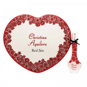 Christina Aguilera Red Sin Gift Set 30ml Eau de Parfum + Tin Heart Box