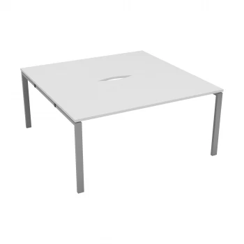 CB 2 Person Bench 1600 x 800 - White Top and Silver Legs