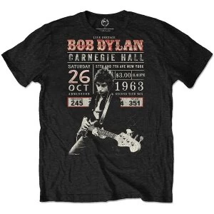 Bob Dylan - Carnegie Hall '63 Unisex Large T-Shirt - Black